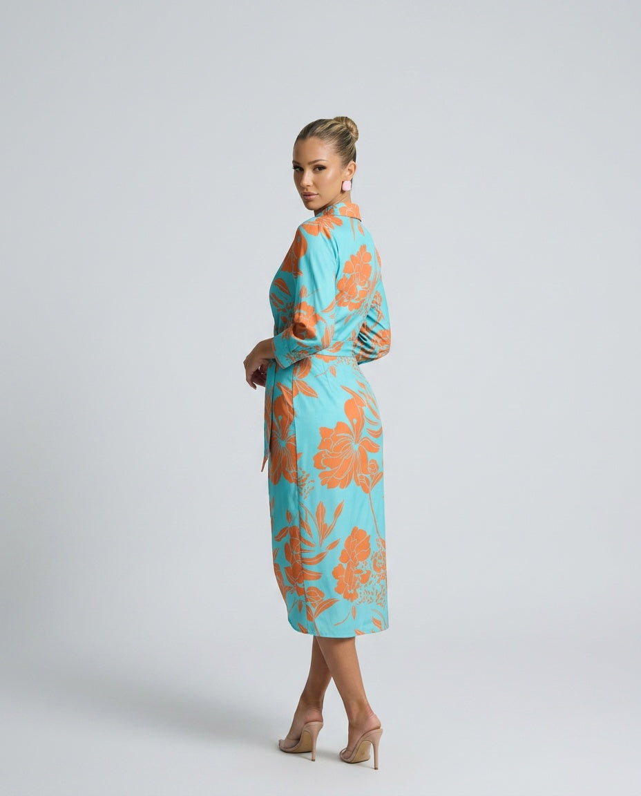 Esmee | Wrap Midi Dress in Print & Solid Colours