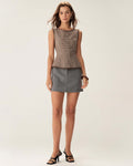 Edda | Plaid Single-Breasted Sleeveless Vest