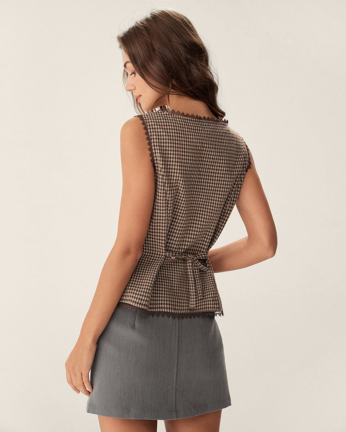 Edda | Plaid Single-Breasted Sleeveless Vest