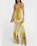 Tawny | Leopard Print Halter Neck Maxi Dress