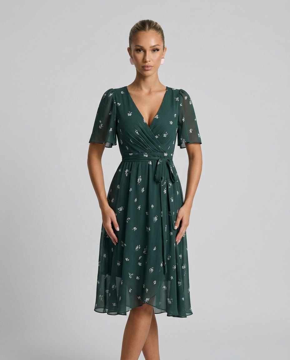 Bianca | Floral Print Midi Dress