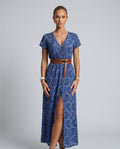 Delphine | V-Neck Belted Boho Maxi Dress