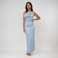 Coralie | Draped Satin Maxi Gown
