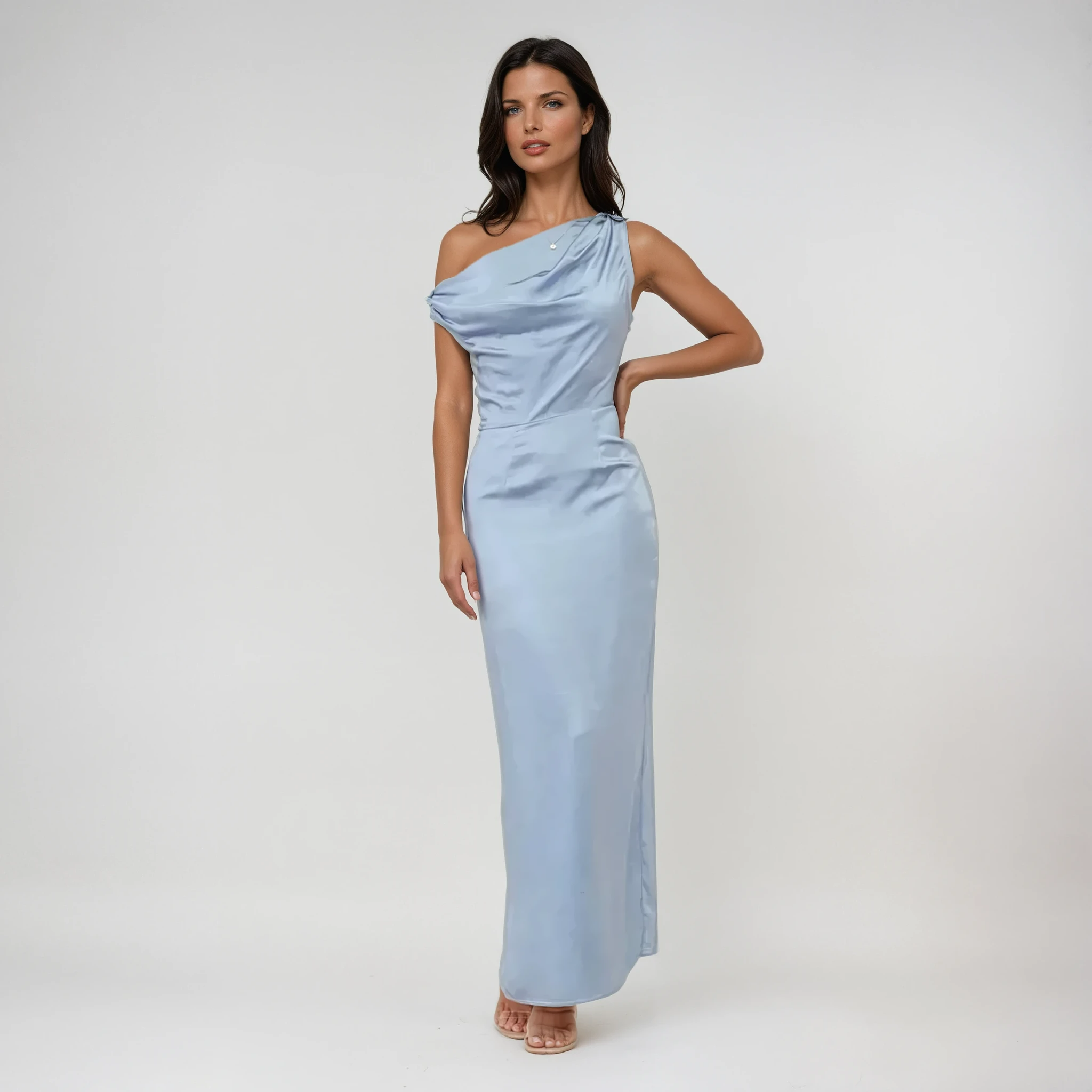 Coralie | Draped Satin Maxi Gown