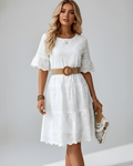 Elea | Mini Dress with Broderie Anglaise Detail