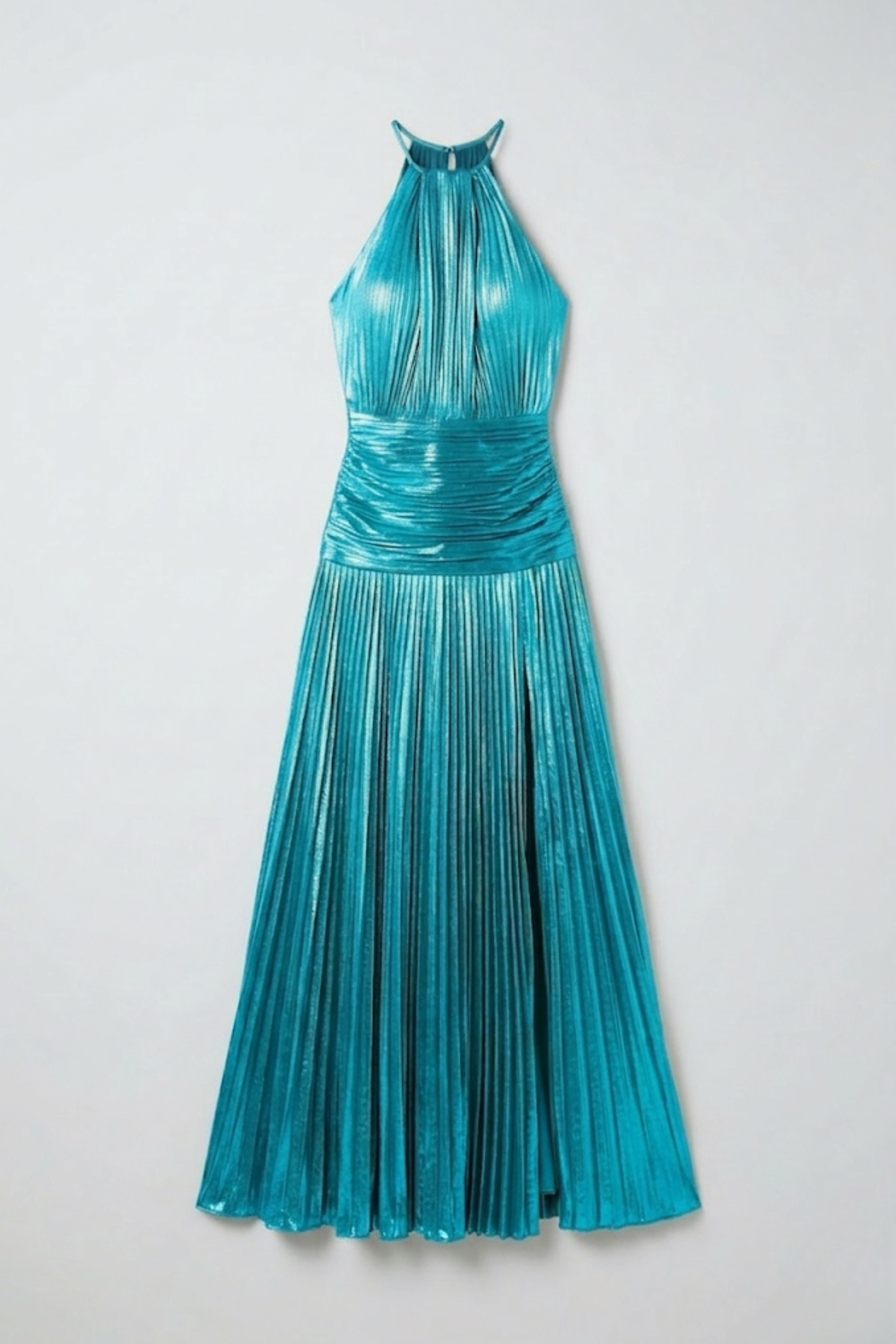 Esme | Pleated Halter Neck Open Back Maxi Dress