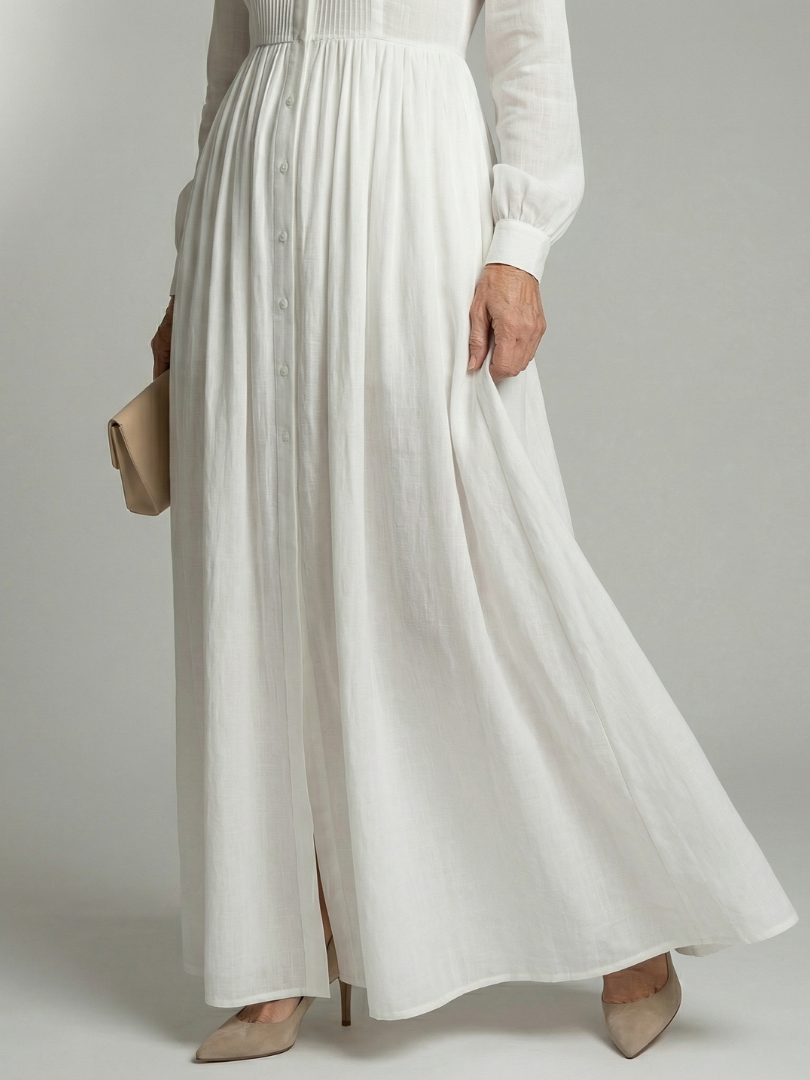 Lorena | Soft Flow White Maxi Dress