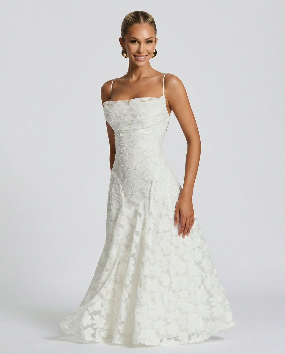 Isolde | Corset Lace-Up Back Maxi Dress