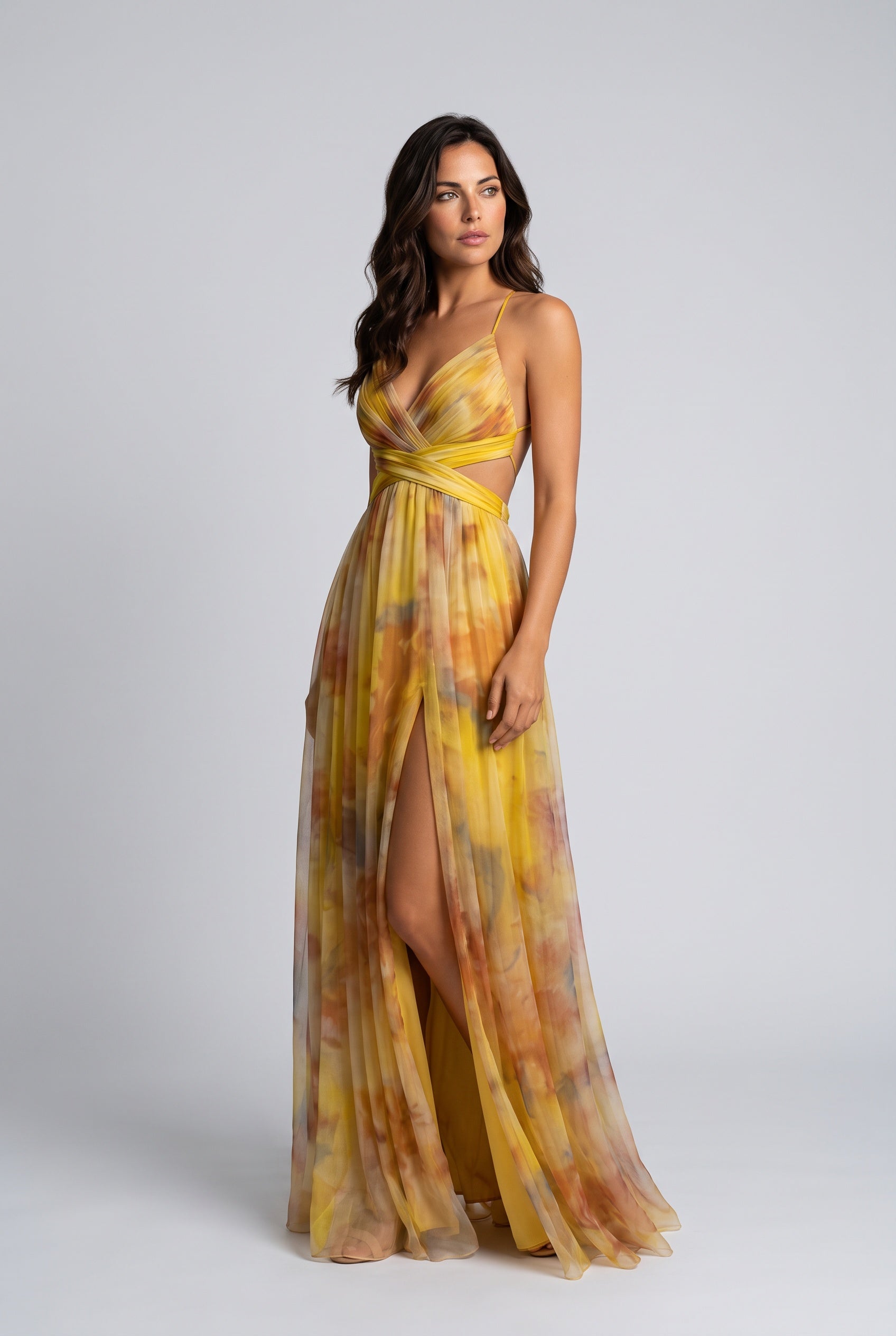 Iris | Watercolour Print Relaxed Maxi Dress