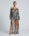 Soraya | Zebra Print Lace Tie-Up Mini Skirt Set