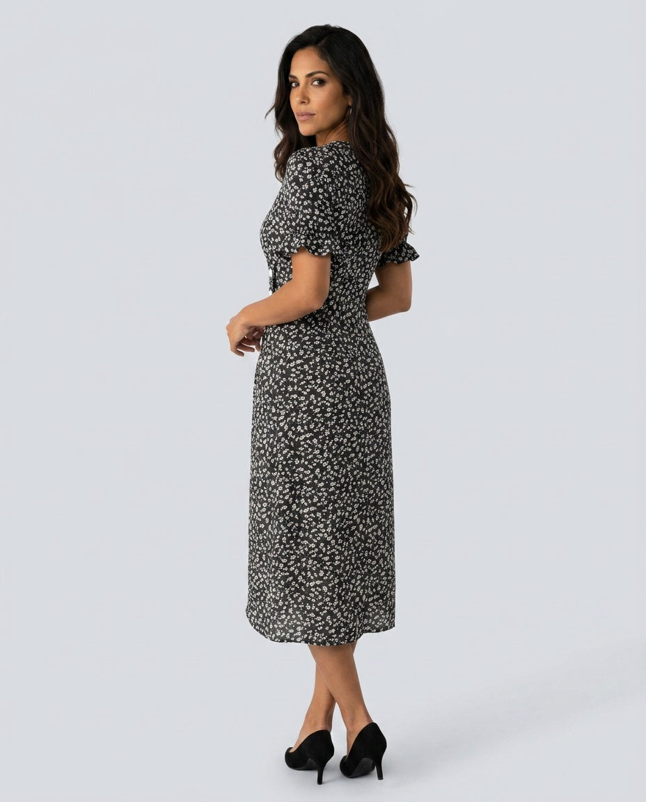 Savannah | Floral Print Midi Dress