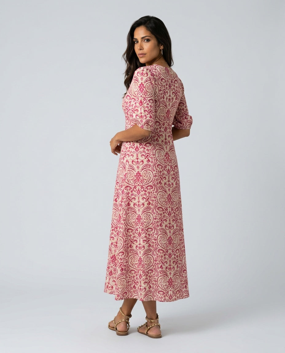 Noor | Floral Print V-Neck Maxi Dress