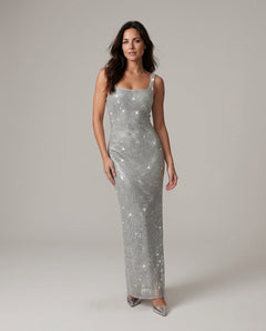 Verity | Sequined Open Back Maxi Dress