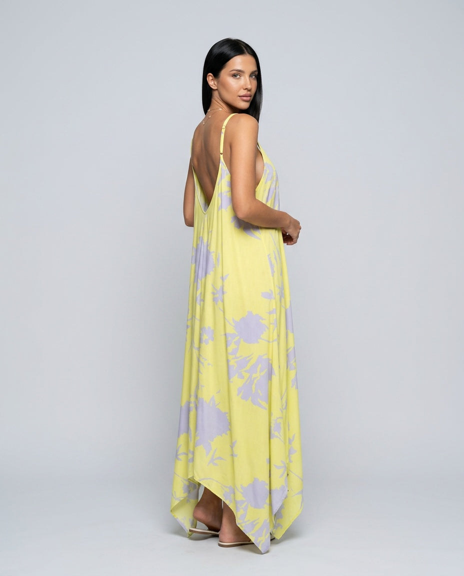 Sienna | Sleeveless Floral Cotton-Blend Midi Dress