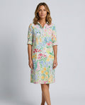 Brelia | 3/4 Sleeve Floral Shirt Midi Dress