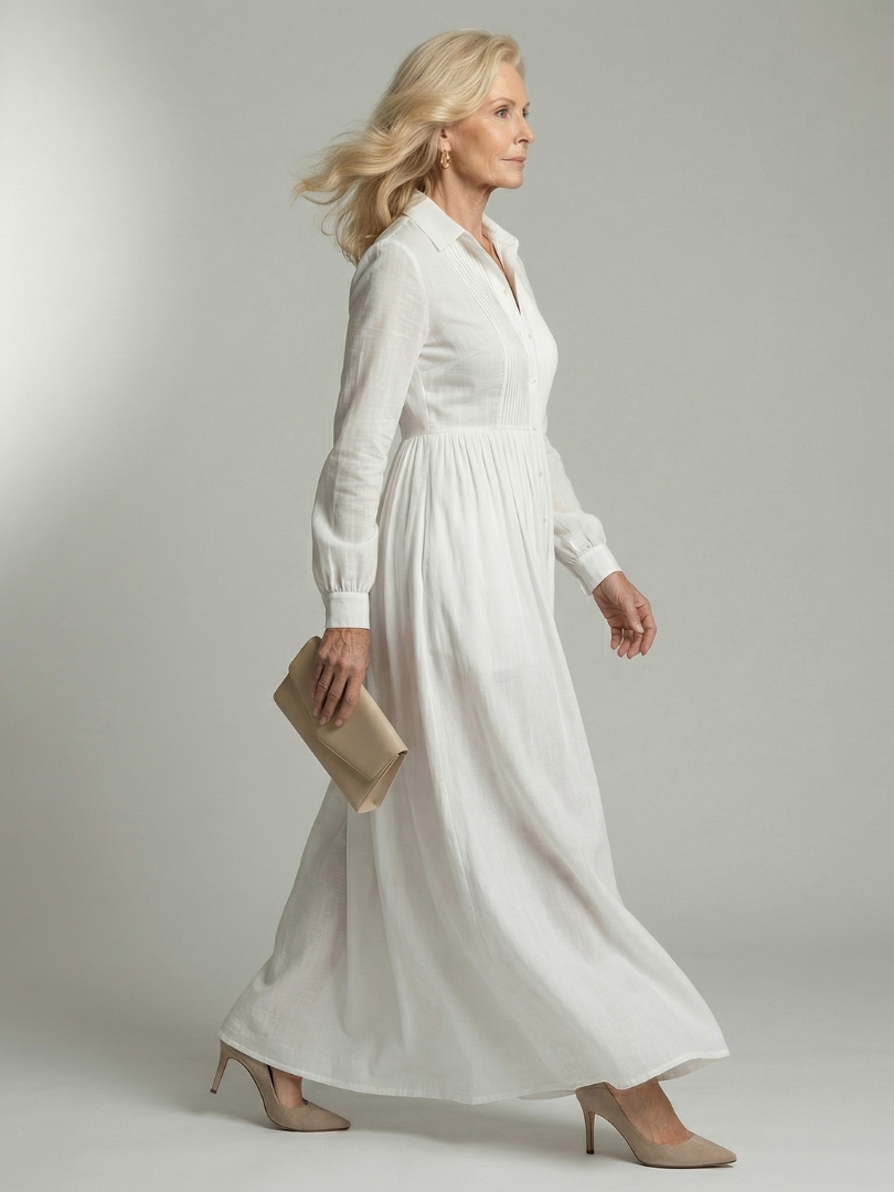 Lorena | Soft Flow White Maxi Dress