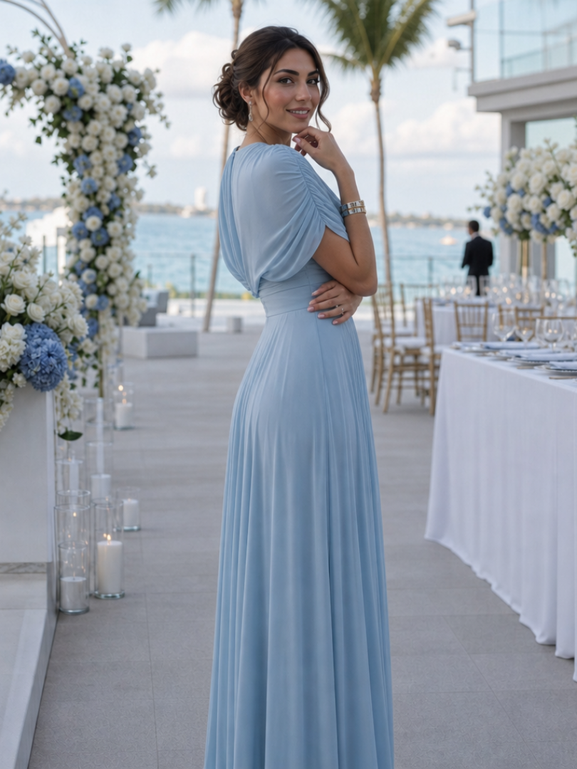 Thael | One-Shoulder Draped Bodice Maxi Dress