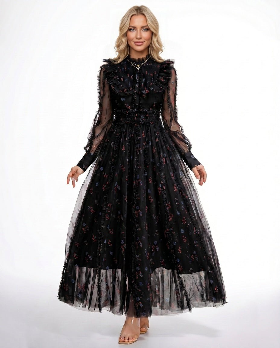 Aurelia | Floral Ruffle Maxi Dress
