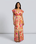 Tessa | Floral Print Side Slit Maxi Dress