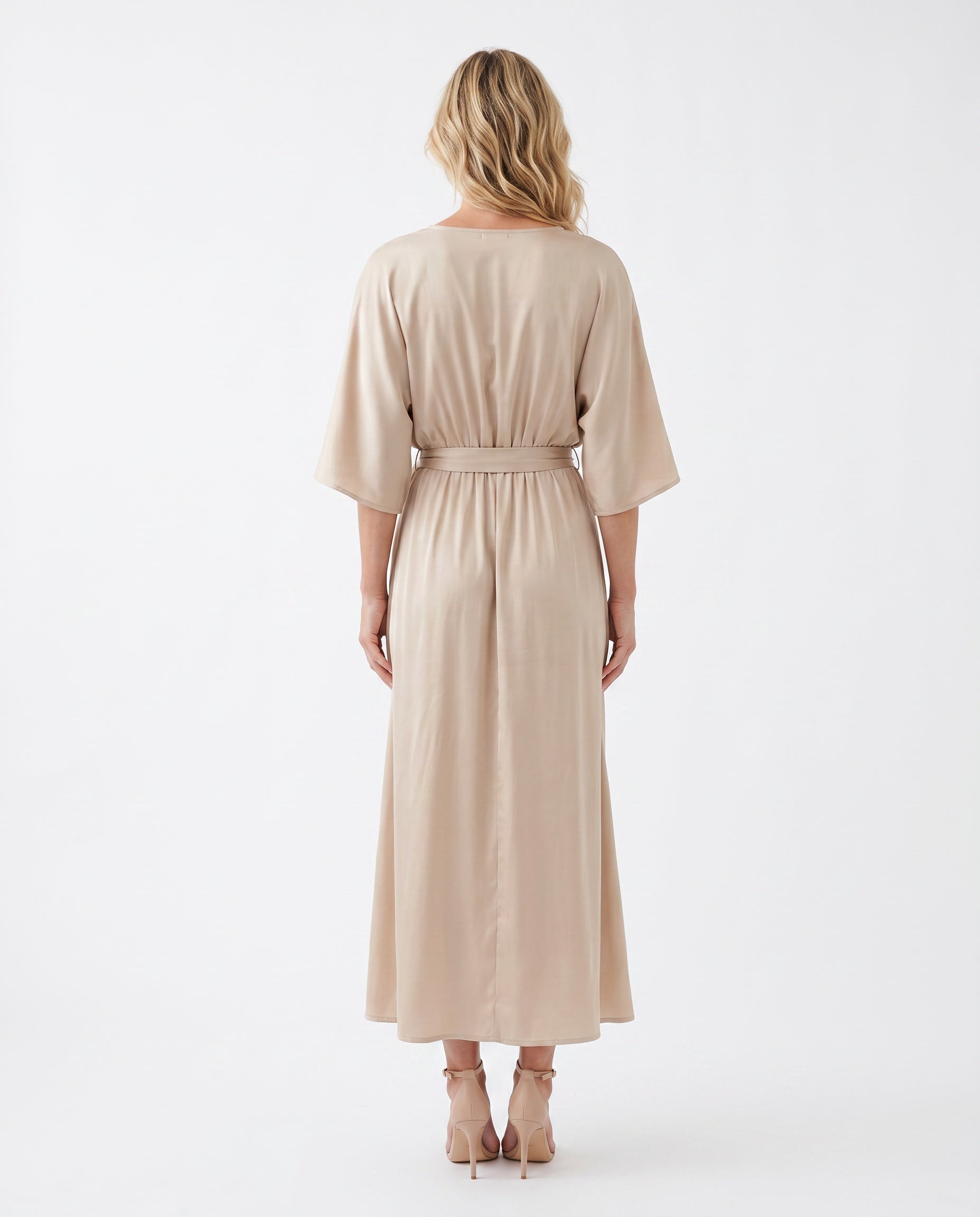Brielle | Open Back Tie-Back Wedding Guest Maxi Dress