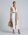 Ines | Sleeveless Contrasting Trim Midi Dress