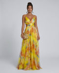 Liv | Pleated Open-Back Spaghetti Strap Maxi Dress