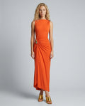 Ivy | Sleeveless Metal Detail Irregular Midi Dress