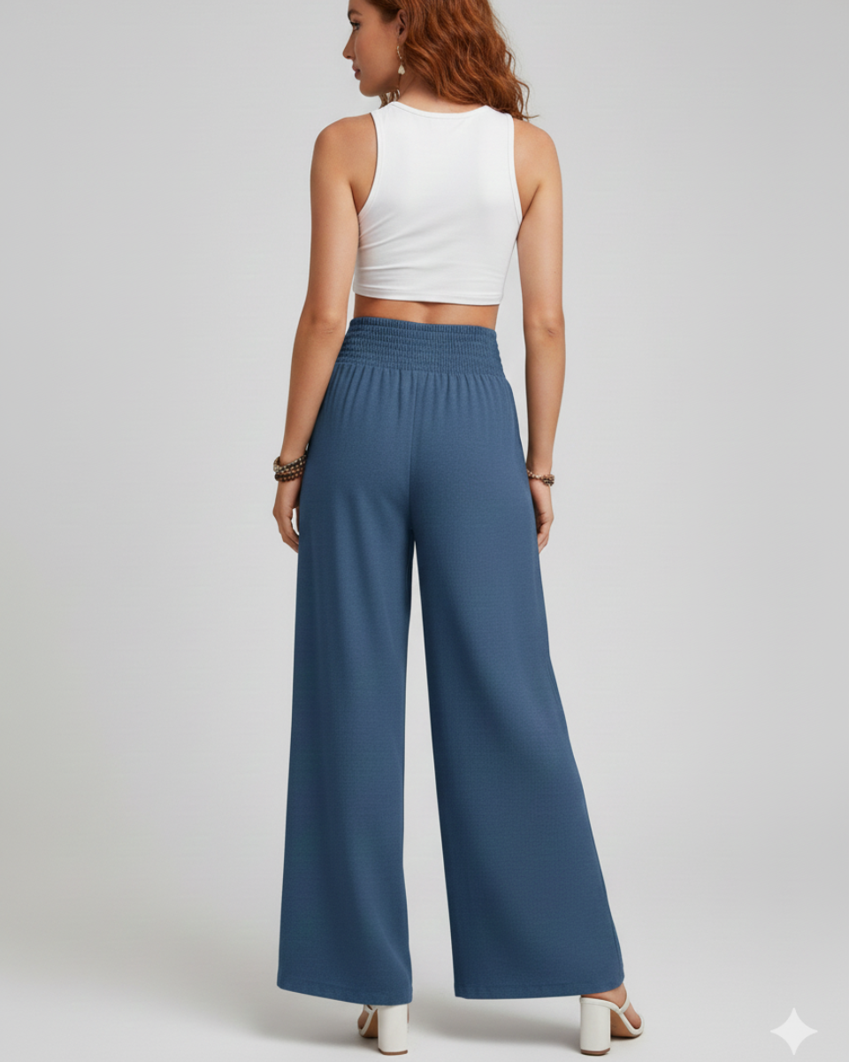 Lina | Wide-Leg Pants with Elastic Waist