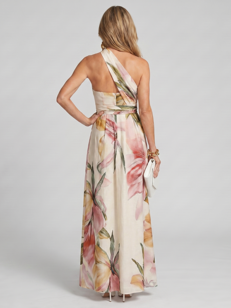 Adriana | Halter Neck Flowing Skirt Maxi Dress