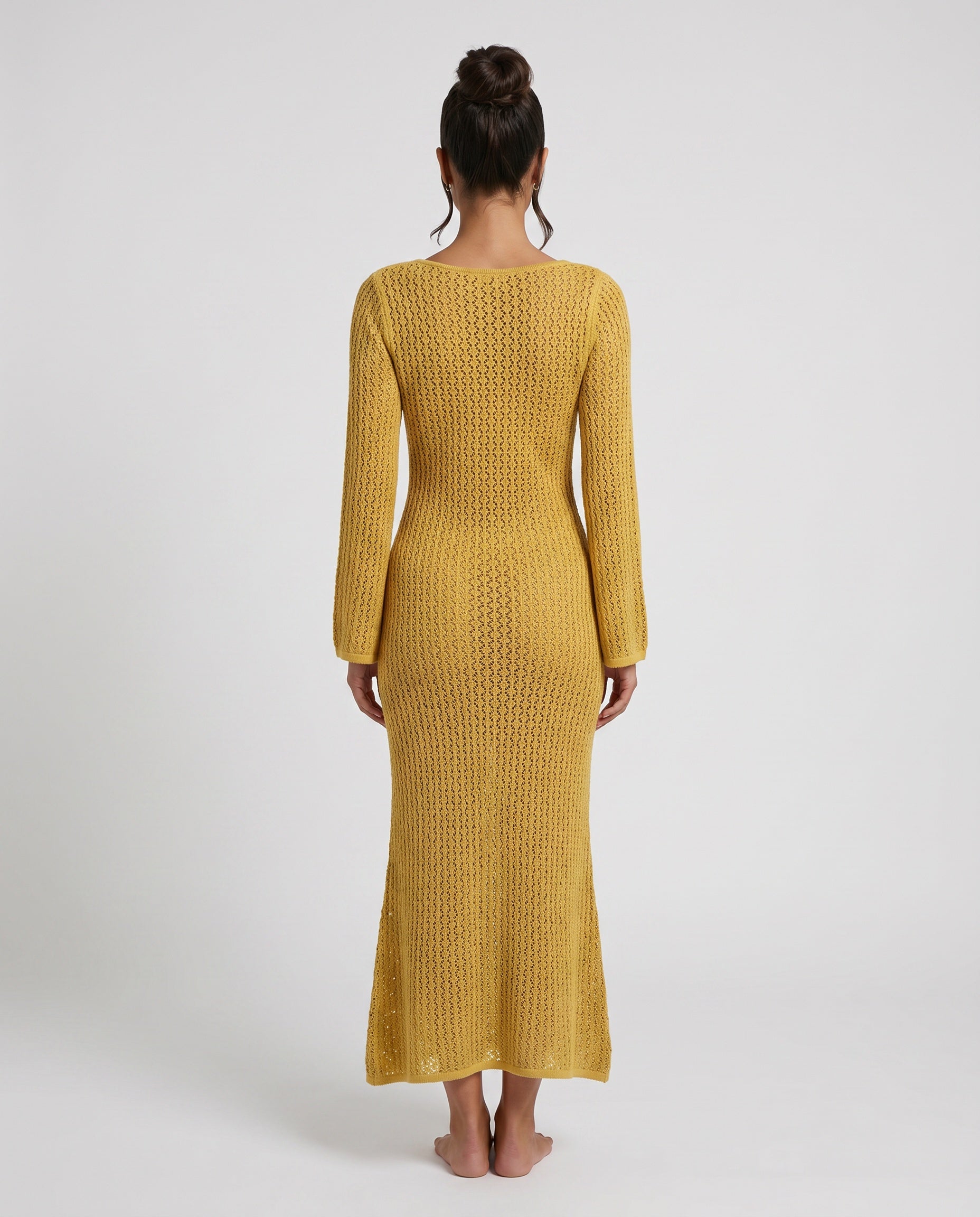 Una | Plunge Neck Crochet Maxi Dress