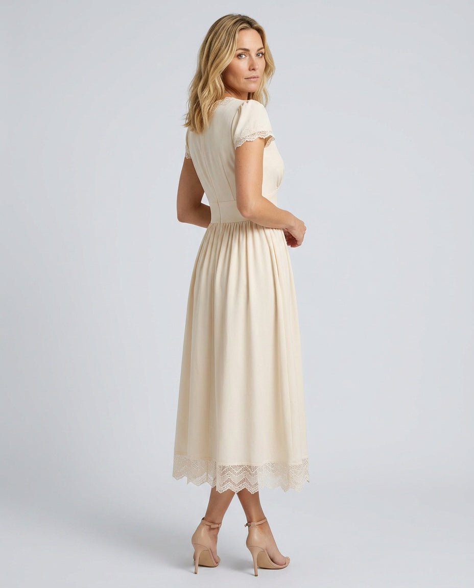 Valentina | V-Neck Lace Maxi Dress
