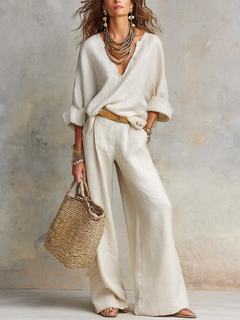 AVERY — Natural Linen Two-Piece Set