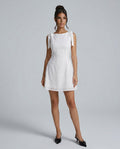 Ottilie | White Floral Textured Mini Dress