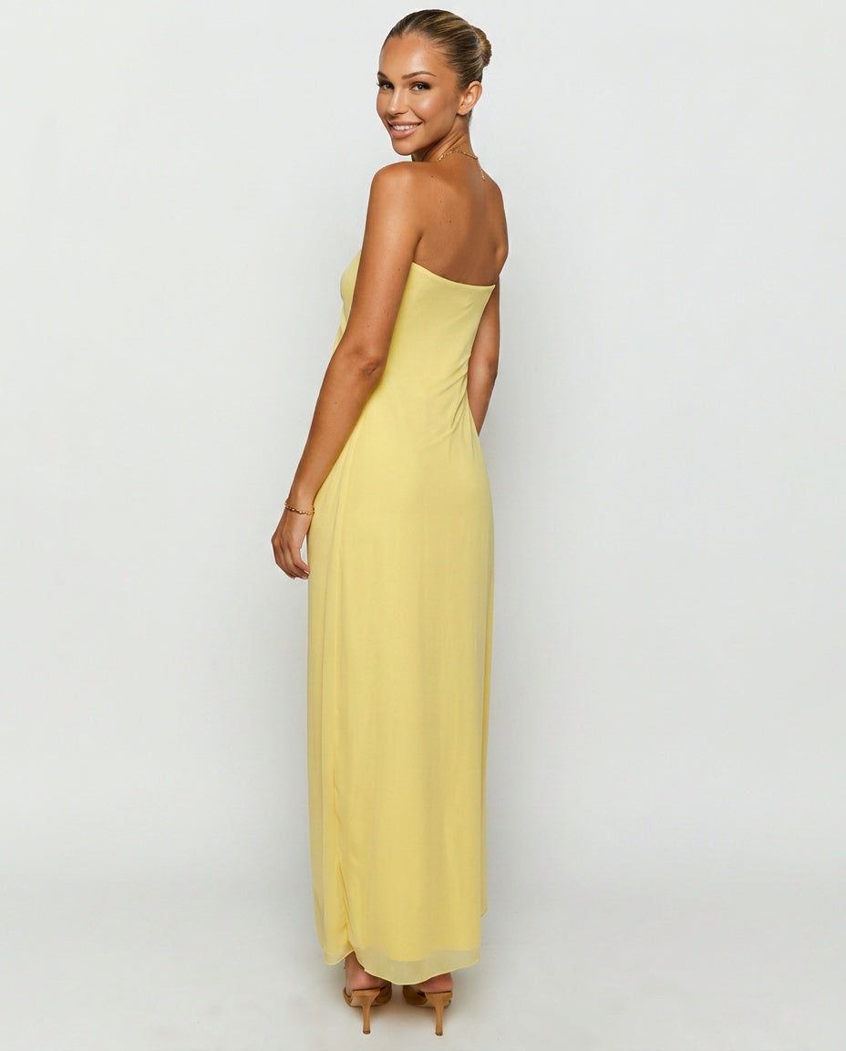 Braelyn | Strapless Ruched Maxi Dress