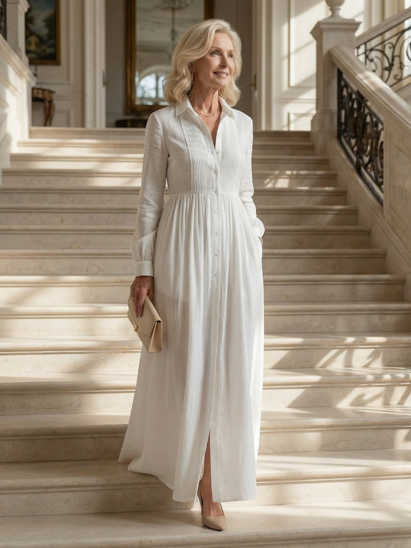 Lorena | Soft Flow White Maxi Dress