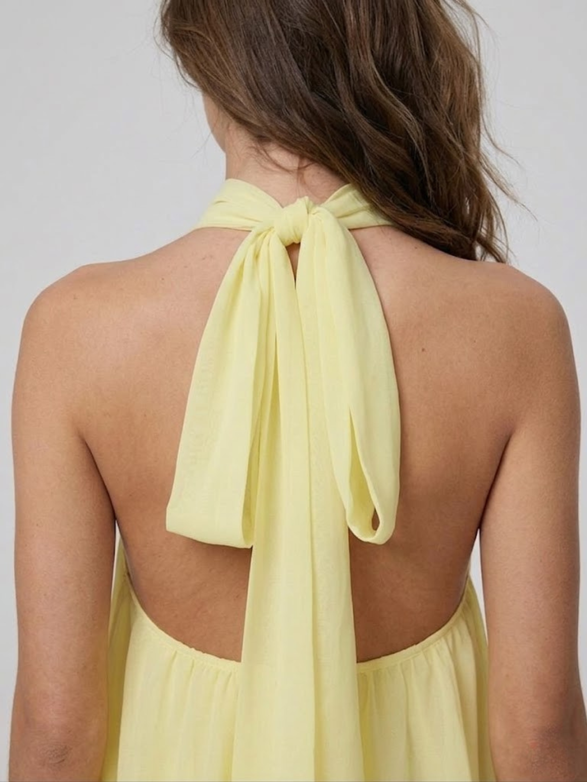 Willa | Tiered Ruffle Open Back Halter Mini Dress