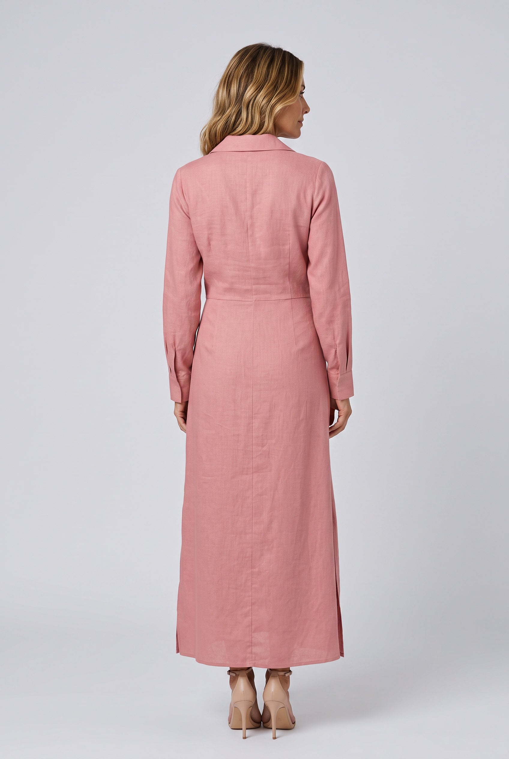 Verity | V-Neck Linen-Blend Maxi Dress