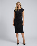 Celeste | Pleated Waist Fitted Midi Dress
