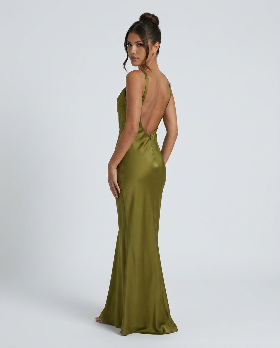 Opal | Sleeveless Cowl Neck Fitted Maxi Dress