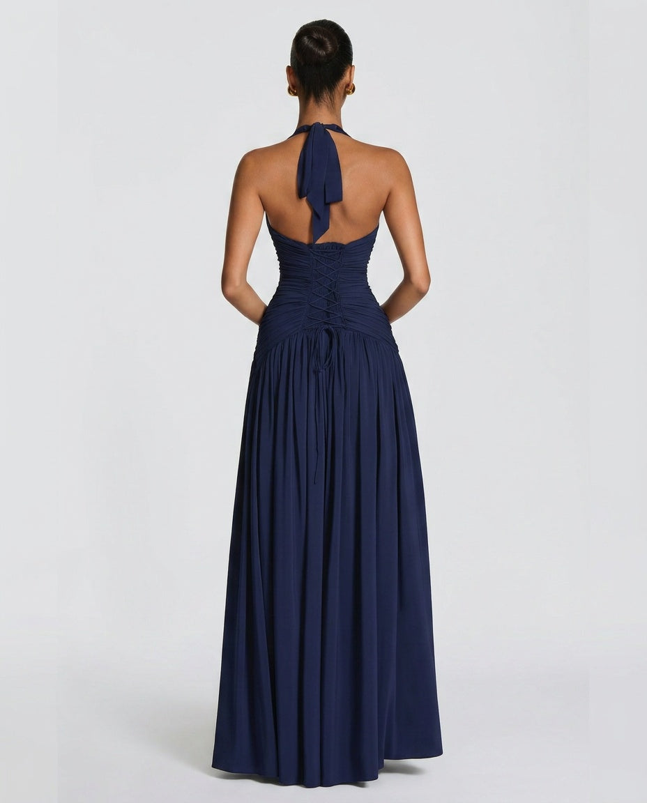 Vesna | Halter Neck Open-Back Maxi Dress