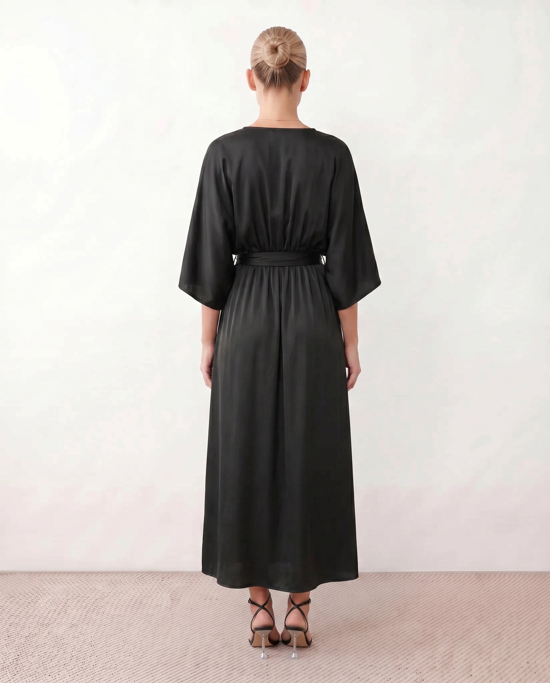 Brielle | Open Back Tie-Back Wedding Guest Maxi Dress