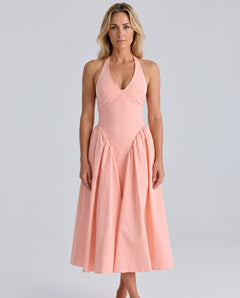 Fernanda | Halter Neck Full Skirt Midi Sundress