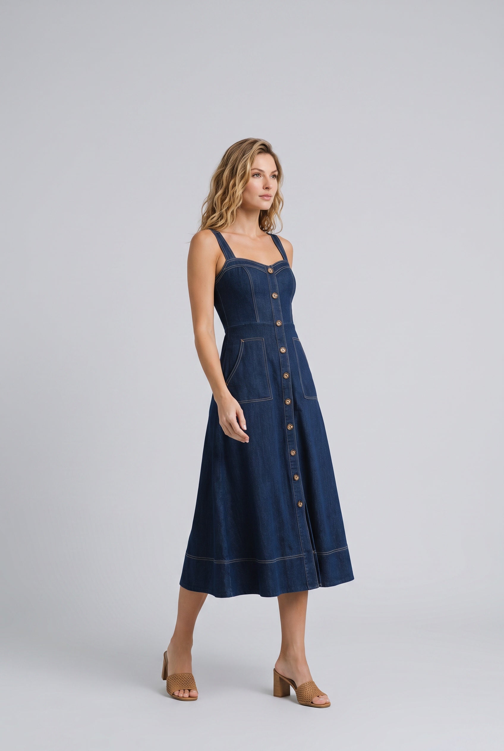Delphine | Relaxed Denim Midi Dress
