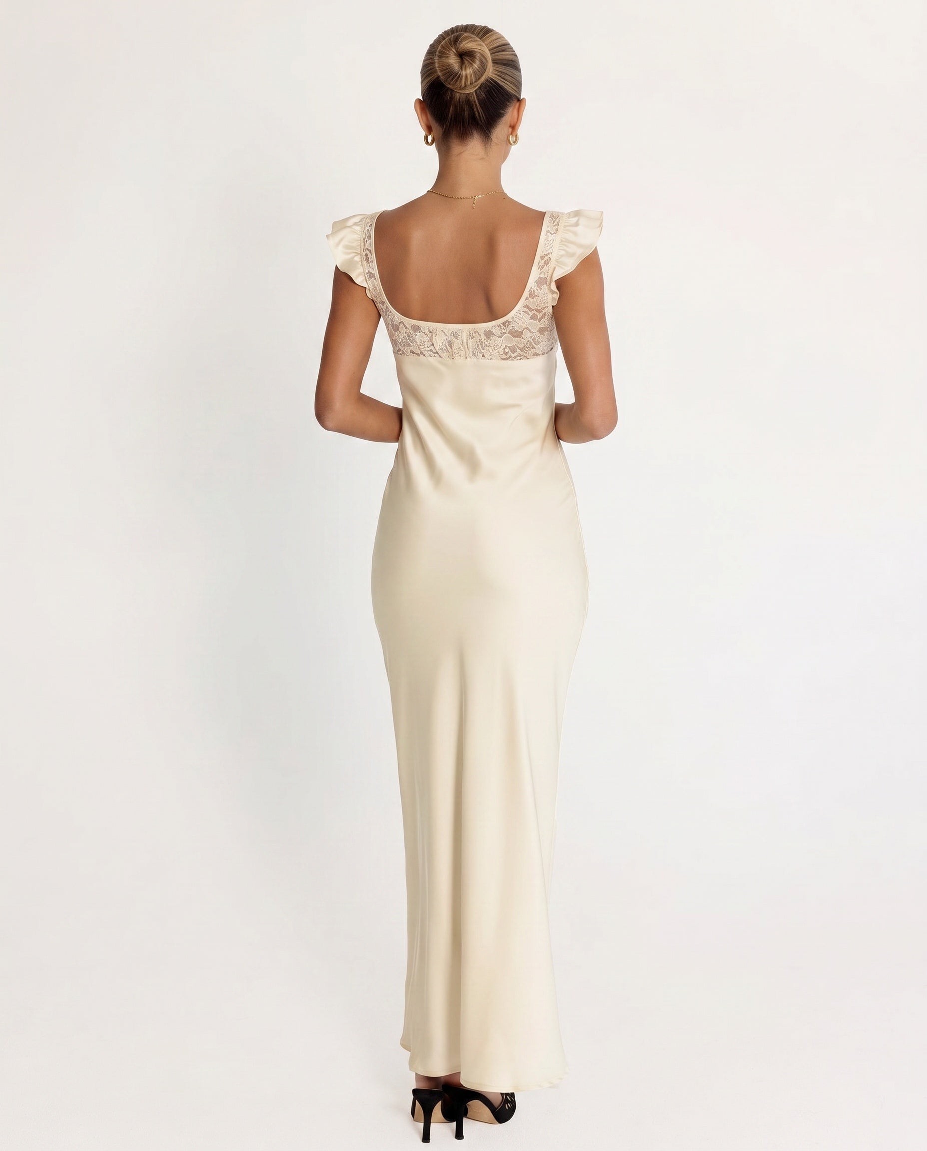 Adelie | Champagne Maxi with Draped Silhouette