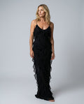 Coralie | Sleeveless Ruffle Side Slit Maxi Dress