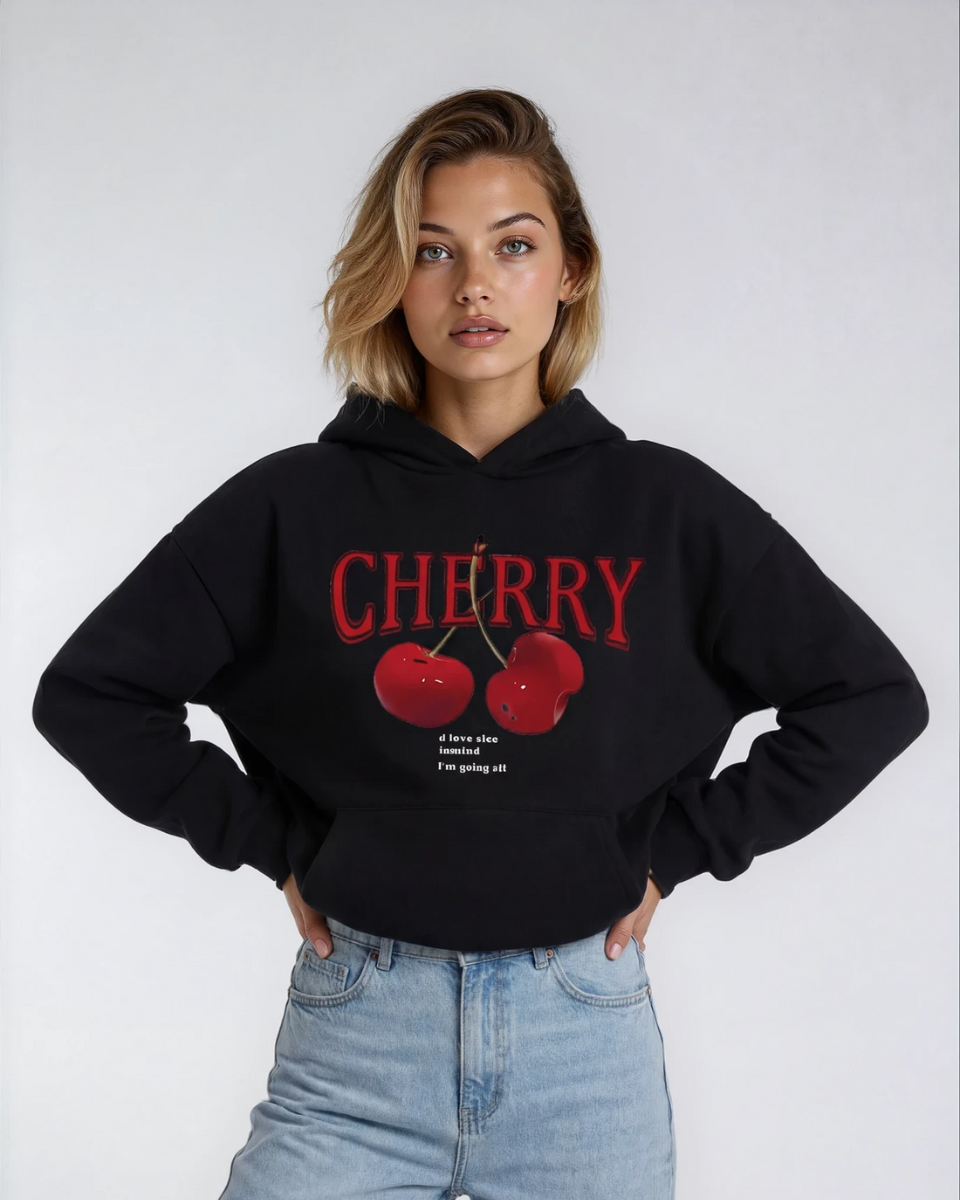 Megan | Printed Cherry Hoodie