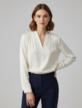 Sylvaine | Puff Sleeve Satin-Look Blouse