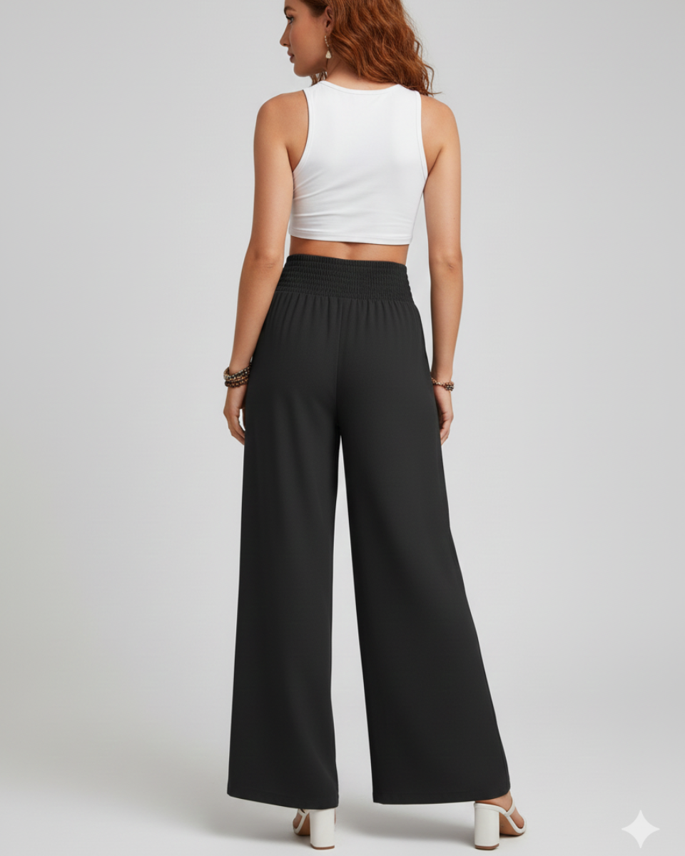Lina | Wide-Leg Pants with Elastic Waist