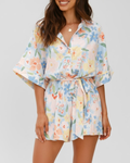 Calista | Floral Playsuit with Tie Waist