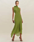 Esme | Chiffon Ruffle Tie-Up Maxi Dress